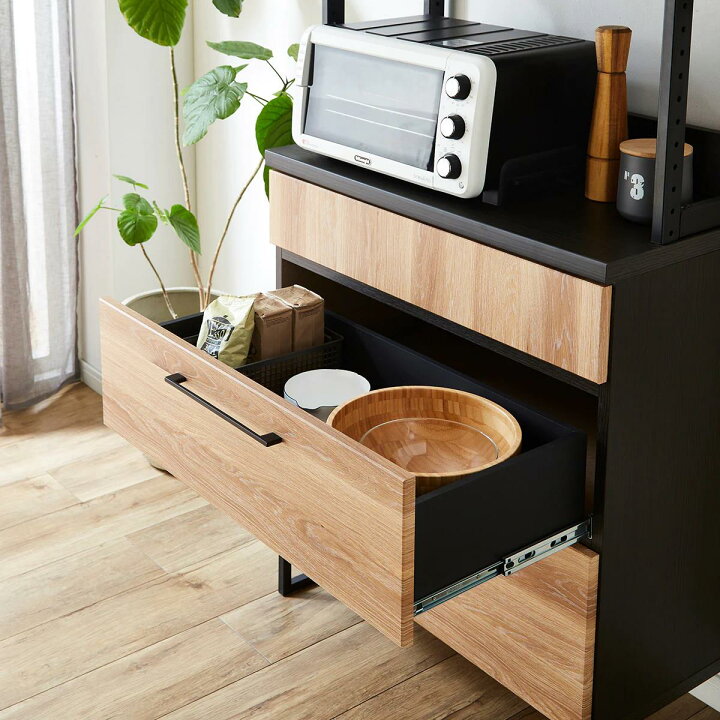 楽天市場】ヴィンテージテイストの完成品キッチンボード (80) ニトリ 