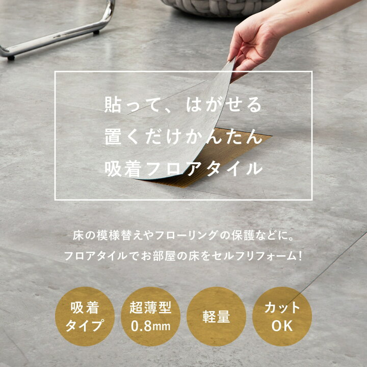 楽天市場】超薄型吸着フロアタイル 30×60cm 54枚セット【メーカー直送 