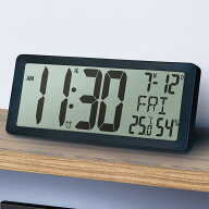 電波 LCD掛け置き兼用時計 クラーク (ブラック) 【玄関先迄納品】 ニトリ