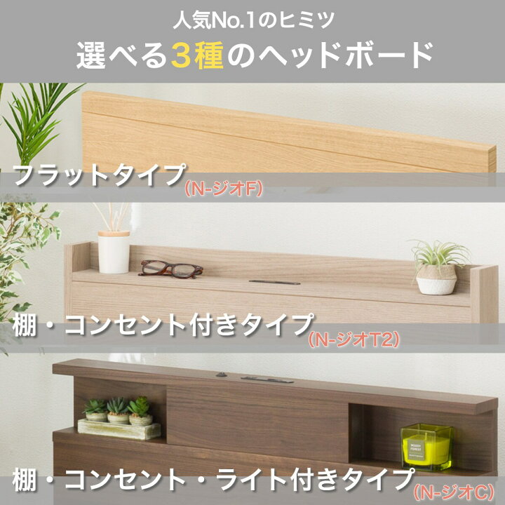 楽天市場】すのこ棚・コンセント付きチェストベッドフレームセット(N 