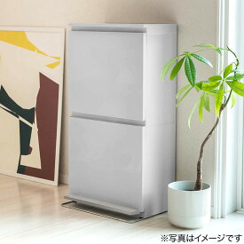 すっきり収まる薄型ワイドペダルペール(2段 40L) ニトリ 【玄関先迄納品】