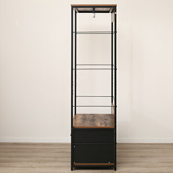 楽天市場 幅79 6cm ハンガーラックセット Nステイン10br 追加引出しユニット ニトリ 送料無料 玄関先迄納品 1年保証 ニトリ