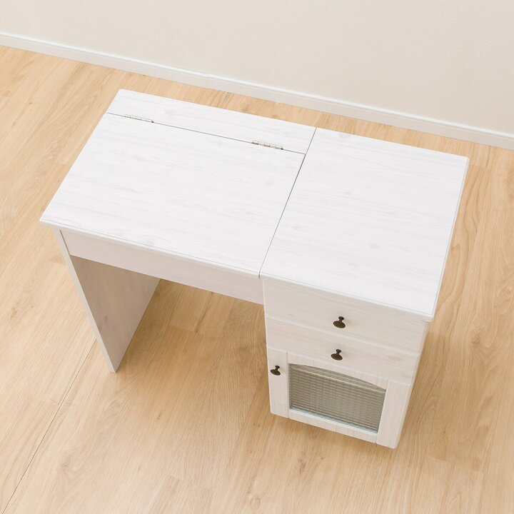 楽天市場】[幅80cm]デスクドレッサー (フローリオ7080D WH) 【玄関先迄 