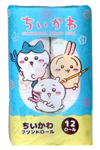西日本衛材 ちいかわ 12ロール ダブルタイプ トイレットペーパー ダブル ちいかわ アニメ 人気者 プリント柄入り12ロール 大容量 まとめ買い 買い置き 日用品雑貨 消耗品 日用品 トイレ用品