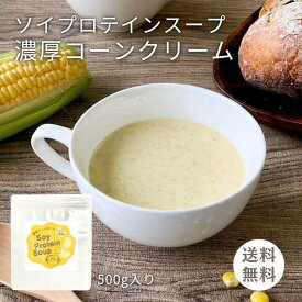 ソイプロテイン スープ 濃厚 コーンクリーム 味 500g（1杯 約25g 20食分） 大容量 お徳用 サイズ プロテイン 植物性プロテイン コンポタ コーンポタージュ コーン スープ 国産 とうもろこし 日東食品工業 筋トレ ダイエット