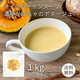 ソイプロテインスープ 濃厚 かぼちゃのポタージュ 味 1kg (500g×2袋)（1杯 約25g 40食分） 大容量 お徳用 サイズ プロテイン ソイプロテイン 植物性プロテイン パンプキンスープ パンプキン スープ 国産 かぼちゃ 筋トレ ダイエット