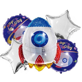 ロケット バルーンセット 男の子 誕生日パーティ— 宇宙 フィルムバルーン スターバルーン 星型 丸型 装飾 ベビーシャワー お祝い