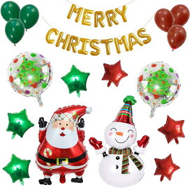 MERRY CHRISTMAS 30枚セット サンタクロース クリスマスバルーン ビッグサイズ メリークリスマス X'mas スノーマン 飾り付けキット 雪だるま 風船 ガーランド レターバルーン 星型 アレンジ クリスマスグッズ 装飾 壁飾り