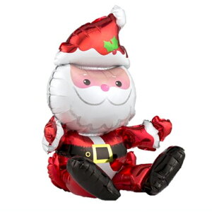 3D サンタクロース 組み立て式 バルーン お座り エアー対応のみ サンタさん 立体 飾り付け パーティー デコレーション 風船 フィルム クリスマス