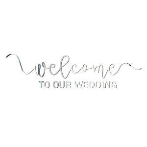 カッティングステッカー アクリルミラー ウェディング 飾り ウェルカムスペース ウェルカムボード デコシール Welcome To our wedding ウォールステッカー 装飾 DIY