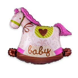 バルーン 風船 木馬のバルーン 馬 お誕生日 お祝い 出産祝い ベビーシャワー ハーフバースデイ パティーグッズ 飾り付け 女の子 ギフト プレゼント ローズ