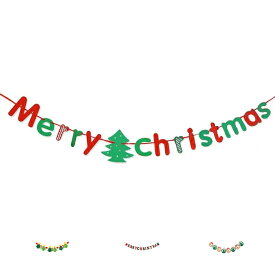 Merry Christmas ガーランド 不織布 バナー トナカイ クリスマスツリー デコレーション 雑貨 飾り付け 単品 アレンジ用 シンプル オシャレ 繰り返し使える アルファベットガーランド