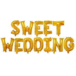ウェディング SWEET WEDDING アルファベットバルーン ガーランド 風船 飾り 結婚式 パーティー 装飾 ウェルカムスペース フォトプロップス フォトアイテム 二次会
