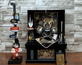 【ミニ鯉のぼり飾り付き！】コンパクト兜収納箱飾り