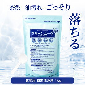 業務用 粉末 洗剤 油汚れ 1kg クリーンムーブ 計量スプーン セット 環境保全型除菌洗浄剤 アルカリ 手荒れ 洗浄剤 除菌 酵素系 酵素 洗濯 洗剤 洗浄 脱臭 弱アルカリ性 無香料 無添加 低温洗浄 布 ガーゼ 送料無料