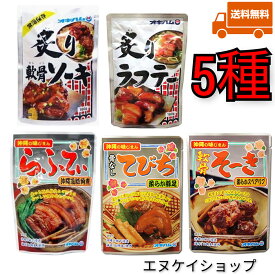 楽天スーパーSALE対象商品！【人気5種】オキハム 常温レトルト 沖縄そばトッピング M便 送料無料 軟骨そーき 炙り軟骨ソーキ らふてぃ てびち 炙りラフテー