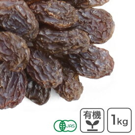 オーガニック・カリフォルニアレーズン 1Kg アメリカ産 有機カリフォルニアレーズン トンプソンシードレス種 オイルコート無し ノンオイル オイルフリー 無添加 砂糖不使用 有機JAS