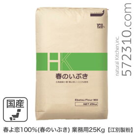 ◆値下げ◆春よ恋100％（春のいぶき） 業務用 25Kg /パン用小麦粉 江別製粉 北海道産ハルヨコイ小麦100% 強力粉 業務用バルク商品