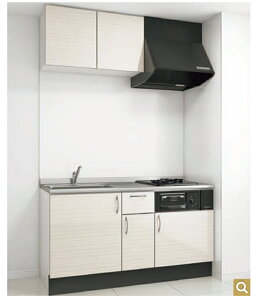 NASLUCK RIVIERE キッチン I型システムタイプ 間口1500mm 一体型キャビネット 開き扉 吊戸棚の高さ500mm グループB 15種類扉カラー 奥行600mm 2ロガスコンロ 55シンク ステンレス水玉エンポス(システム