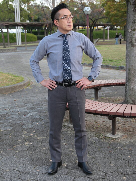 楽天市場】センターシームストレートパンツストレートパンツグレー 