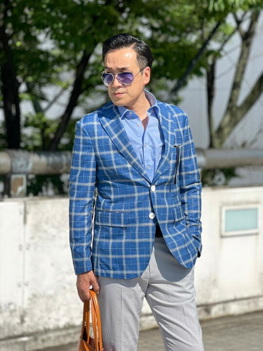 楽天市場】【ブルーダイヤチェックシングルジャケット】ジャケット 