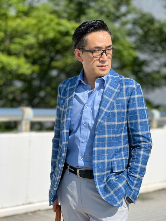 楽天市場】【ブルーダイヤチェックシングルジャケット】ジャケット  