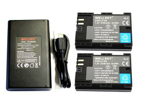 CANON キヤノン LP-E6 LP-E6N LP-E6NH 互換バッテリー 1個 & デュアル USB 急速 互換充電器 バッテリーチャージャー LC-E6 LC-E6N 1個 2点セット イオス EOS 5D Mark IV 60D EOR R6