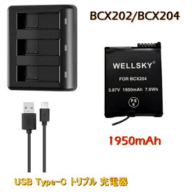 BCX204 BCX202 互換バッテリー 1個 + トリプル USB Type-C 超軽量 充電器 1個 純正品と同じよう使用可能 DJI Osmo Action 5 Pro / Osmo Action 4 / Osmo Action 3 / Osmo 360