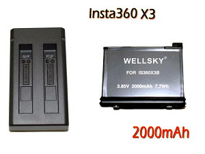 Insta360 X3 CX^ p ݊obe[ IS360X3B 2000mAh 1 & fA y USB Type c } ݊[d 1 [ 2_Zbg ] [  [d obe[`[W[ ŏ[d\ cʕ\\ i