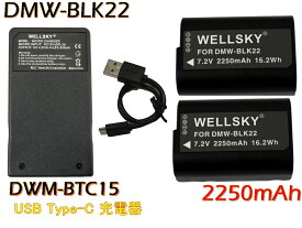 DMW-BLK22 互換バッテリー 2個 & DMW-BTC15 [ 超軽量 ] USB Type C 急速 互換充電器 バッテリーチャージャー 1個 [3点セット] [純正品と同じよう使用可能] Panasonic パナソニック LUMIX ルミックス DC-S5M2H DC-S9 DC-S9 K DC-S9H DC-GH6 DC-GH5S DC-S5M2 DC-S5M2X DC-S5II