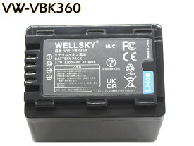 VW-VBK360-K VW-VBK360 互換バッテリー [ 純正 充電器 バッテリーチャージャー で充電可能 残量表示可能 純正品と同じよう使用可能 ] Panasonic パナソニック HDC-TM85 / HDC-TM45 / HDC-TM25 / HC-V700M / HC-V600M / HC-V300M / HC-V100M