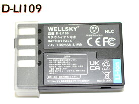 D-LI109 互換バッテリー [ 純正充電器で充電可能 残量表示可能 純正品と同じよう使用可能 ] PENTAX ペンタックス K-r / K-30 /K-50 / K-70 / K-S1 / K-S2 / KP / D-BG7