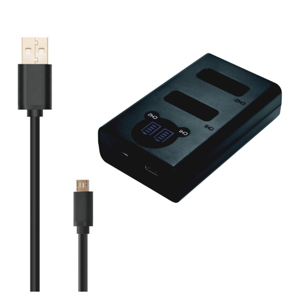 人気アイテム 2個同時充電可 ダブル ニコン EN-EL23 Micro USB付き