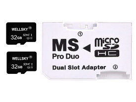 東芝製チップ 採用オリジナルブランド micro SDHC 32GB Class10 クラス10 UHS-I U1 2枚 & メモリースティック ProDuo 変換アダプター 1枚 [ メモリースティック Pro Duo mark2 64GB Memory Stick Pro Duo 64GB ] NP-FZ100 NP-FG1