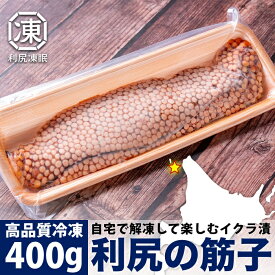 利尻凍眠　利尻島産　冷凍生筋子　秋鮭卵　約400g　鮮度そのまま急速凍結させた”利尻凍眠”シリーズ　利尻島産 生筋子　筋子　すじこ　水揚げされた秋鮭から取り出した筋子をその日のうちに凍眠で急速凍結　お好きな味付けでいくら醤油漬けが作れます　北海道　北海道産