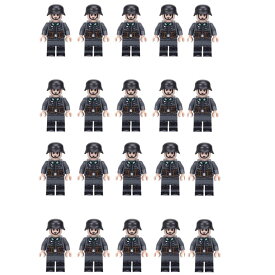 レゴ互換 ミニフィグ 大量20体 ドイツ軍 兵士 兵隊 軍人 軍隊 第二次世界大戦 人形 ミリタリー LEGO対応