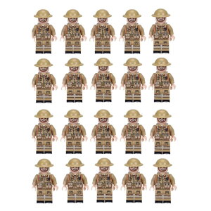 レゴ互換 ミニフィグ 大量20体 イギリス軍 兵士 兵隊 軍人 軍隊 第二次世界大戦 ミリタリー LEGO対応