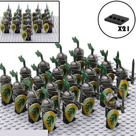 レゴ互換 ミニフィグ 大量21体 兵士 騎士 ドラゴンナイト 人形 敵 キャッスル キングダム お城シリーズ LEGO対応