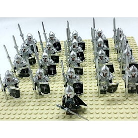 レゴ 互換 ミニフィグ 大量21体 ロードオブザリング風 ゴンドール騎士団 兵士 白銀の騎士 人形 甲冑 LEGO対応