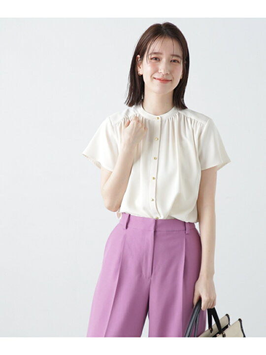 楽天市場】ゴールドボタンとろみブラウス《WEB限定商品》 N. Natural