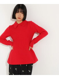 【SALE／60%OFF】襟付きペプラムニット N. Natural Beauty Basic エヌ ナチュラルビューティーベーシック* トップス ニット グレー レッド ホワイト【RBA_E】【送料無料】[Rakuten Fashion]