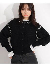 【SALE／50%OFF】ケーブルステッチカーディガン N. Natural Beauty Basic エヌ ナチュラルビューティーベーシック* トップス カーディガン ホワイト グレー ブラック【RBA_E】【送料無料】[Rakuten Fashion]