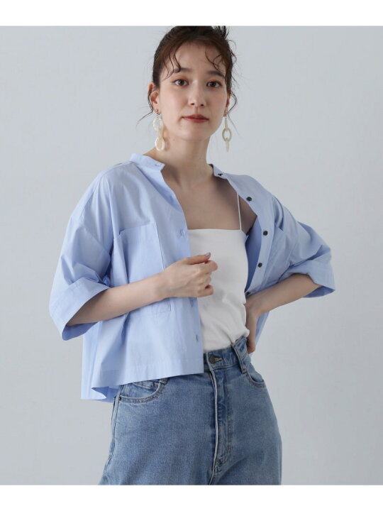 楽天市場】バンドカラークロップドシャツ N. Natural Beauty Basic 