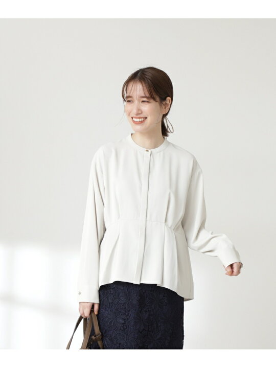 楽天市場】【SALE／40%OFF】バンドカラーペプラムブラウス N. Natural 