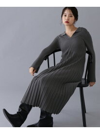 【SALE／50%OFF】スキッパーポロニットワンピース N. Natural Beauty Basic エヌ ナチュラルビューティーベーシック* ワンピース・ドレス ワンピース グレー ベージュ【RBA_E】【送料無料】[Rakuten Fashion]