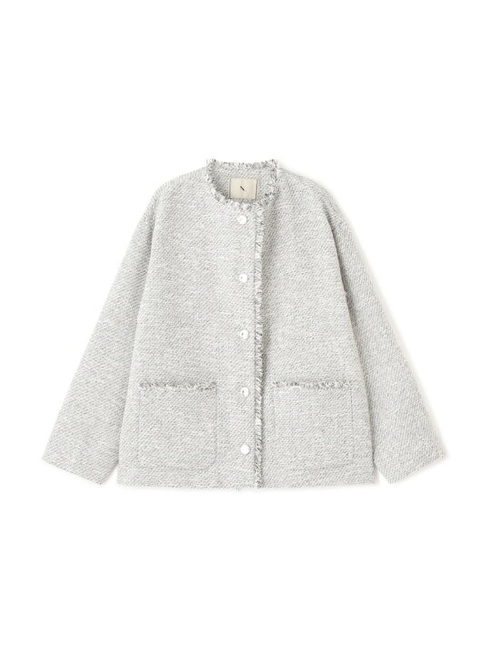 楽天市場】【SALE／50%OFF】ノーカラーツイードブルゾン N. Natural 