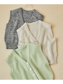 【SALE／50%OFF】ミックスヤーンニットベスト N. Natural Beauty Basic エヌ ナチュラルビューティーベーシック* トップス ニット ベージュ ブラック【RBA_E】【送料無料】[Rakuten Fashion]