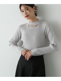 【SALE／50%OFF】チョーカー風ネックニット N. Natural Beauty Basic エヌ ナチュラルビューティーベーシック* トップス ニット ブルー グレー【RBA_E】【送料無料】[Rakuten Fashion]