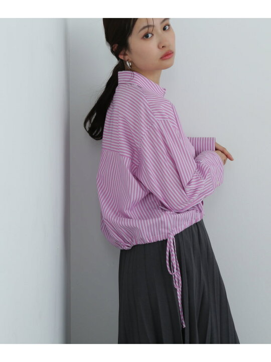 楽天市場】【SALE／60%OFF】ドローストリングストライプシャツ N 