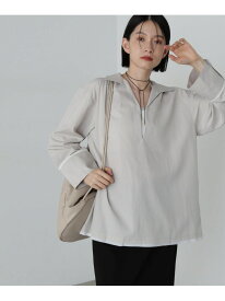 【SALE／50%OFF】オーバーサイズスキッパーシャツ N. Natural Beauty Basic エヌ ナチュラルビューティーベーシック* トップス シャツ・ブラウス ホワイト グレー ブラウン【RBA_E】【送料無料】[Rakuten Fashion]